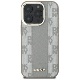 DKNY languoto rašto „Magsafe iPhone 16 Pro“ dėklas – smėlio spalvos