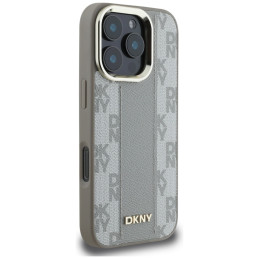 DKNY languoto rašto „Magsafe iPhone 16 Pro Max“ dėklas – smėlio spalvos