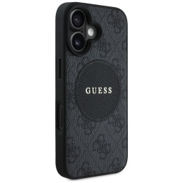„Guess 4G Circle Classic Logo MagSafe“ dėklas, skirtas iPhone 16 – juodas