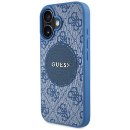 „Guess 4G Circle Classic Logo MagSafe“ dėklas, skirtas iPhone 16 – mėlynas