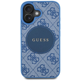 „Guess 4G Circle Classic Logo MagSafe“ dėklas, skirtas iPhone 16 – mėlynas