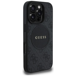 „Guess 4G Circle Classic Logo MagSafe“ dėklas, skirtas „iPhone 16 Pro“ – juodas