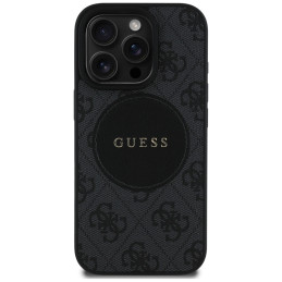 „Guess 4G Circle Classic Logo MagSafe“ dėklas, skirtas „iPhone 16 Pro Max“ – juodas
