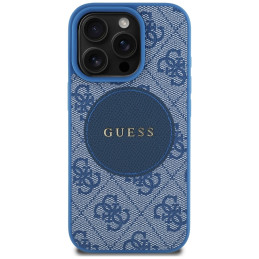 „Guess 4G Circle Classic Logo MagSafe“ dėklas, skirtas „iPhone 16 Pro Max“ – mėlynas