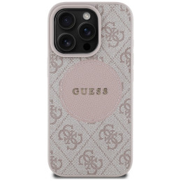 „Guess 4G Circle Classic Logo MagSafe iPhone 16 Pro“ dėklas – rožinis