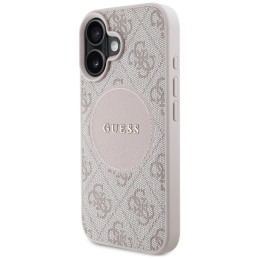 „Guess 4G Circle Classic Logo MagSafe iPhone 16“ dėklas – rožinis