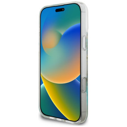 „Guess“ „MagSafe iPhone 16 Pro Max“ dėklas su blizgučiais ir „Resin Flowers“ – skaidriai žalias