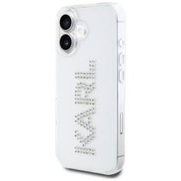 Karl Lagerfeld IML Rhinestones Logo iPhone 16 dėklas – permatomas