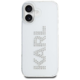 Karl Lagerfeld IML Rhinestones Logo iPhone 16 dėklas – permatomas