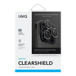 UNIQ Optix skaidrus fotoaparato objektyvo apsauginis dėklas iPhone 16 Pro 6.3" / 16 Pro Max 6.9" telefonui, krištolo ska...