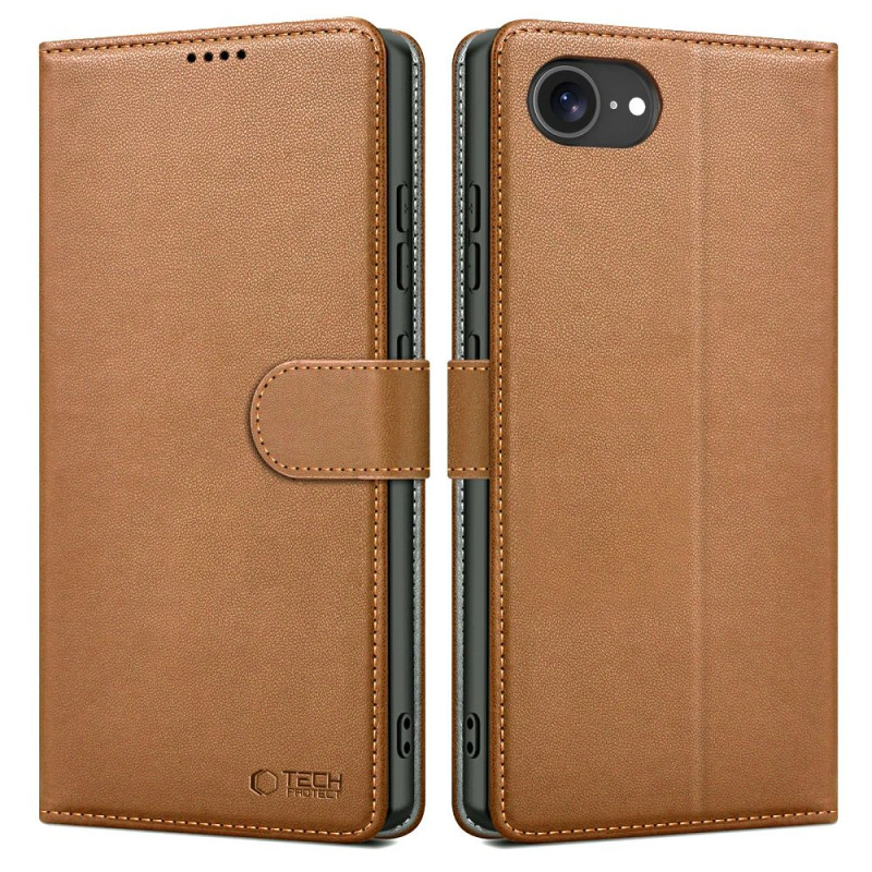 „Tech-Protect“ piniginės dėklas, skirtas „iPhone 16e“ – rudas