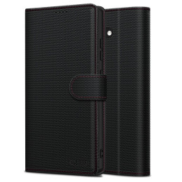 „TECH-PROTECT WALLET RS IPHONE 16E“ JUODA/ RAUDONA „Tech-Protect“ piniginės dėklas, skirtas „iPhone 16e“ – juodas
