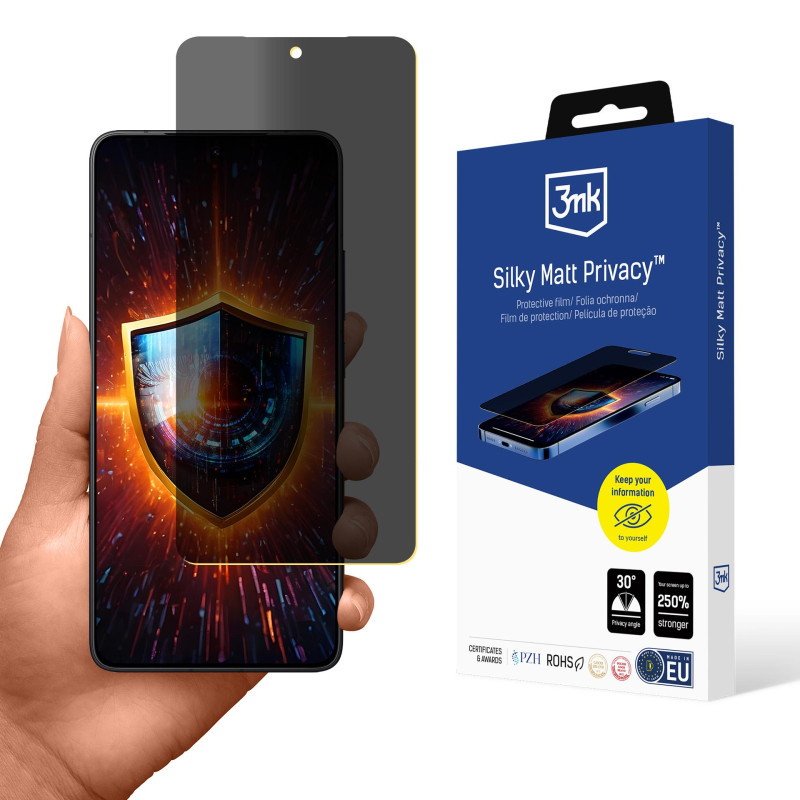 Privatumo ekrano apsauga 3mk Silky Matt Privacy, skirta Xiaomi Poco F7 Pro / Xiaomi Poco F7 Ultra