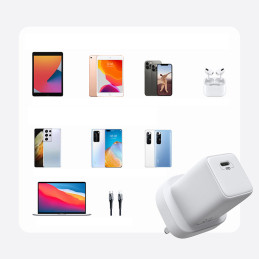 Joyroom USB Type C / USB sieninis įkroviklis 30W Power Delivery Quick Charge 4.5A (JK kištukas) baltas (L-QP303)