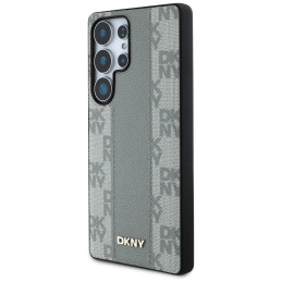 DKNY odinis languoto rašto „MagSafe“ dėklas, skirtas „Samsung Galaxy S25 Ultra“ – pilkas
