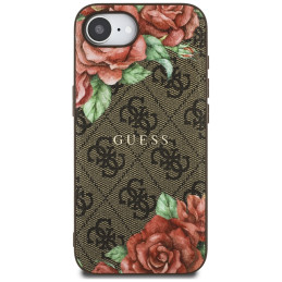 „Guess 4G“ „MagSafe“ dėklas su gėlių raštu, skirtas „iPhone 16e“ – rudas