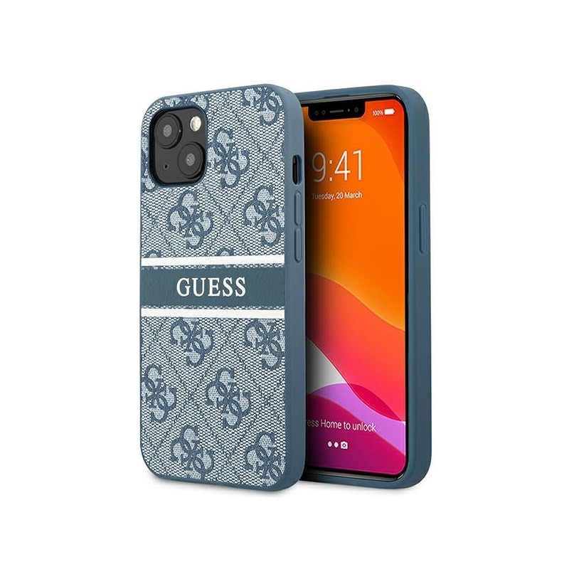 Guess 4G Stripe dėklas iPhone 13 mini - mėlynas