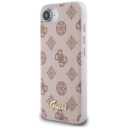 „Guess Peony Script Logo MagSafe iPhone 16e“ dėklas – rudas