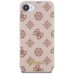 „Guess Peony Script Logo MagSafe iPhone 16e“ dėklas – rudas