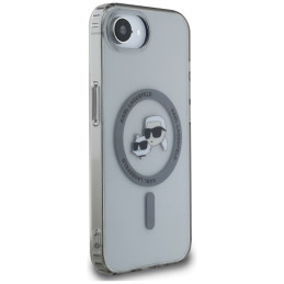 Karl Lagerfeld IML metalinis Karl & Choupette Heads MagSafe iPhone 16e dėklas – juodas