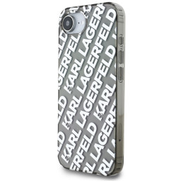 „Karl Lagerfeld IML Repeat Logo“ dėklas, skirtas „iPhone 16e“ – sidabrinis