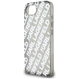 „Karl Lagerfeld IML Repeat Logo“ dėklas, skirtas „iPhone 16e“ – sidabrinis
