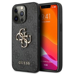 Guess 4G Big Metal Logo dėklas, skirtas iPhone 13 Pro Max - pilkas