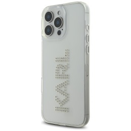 Karl Lagerfeld IML Rhinestones Logo iPhone 16 Pro dėklas – skaidrus