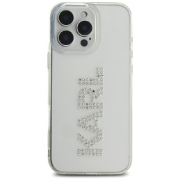 Karl Lagerfeld IML Rhinestones Logo iPhone 16 Pro dėklas – skaidrus