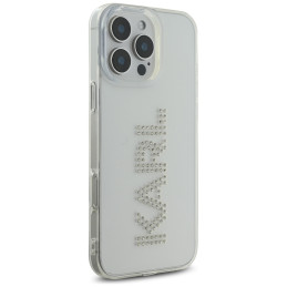 Karl Lagerfeld IML Rhinestones Logo iPhone 16 Pro dėklas – skaidrus