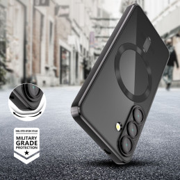 „Tech-Protect MagFlex MagSafe“ dėklas, skirtas „Samsung Galaxy S25 Edge“ – skaidriai juodas