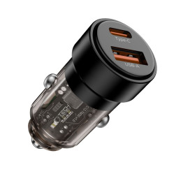 CC03 2 prievadų PD75W automobilinis įkroviklis - juodas