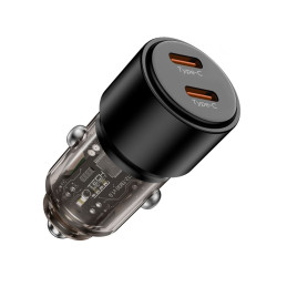 CC03 2 prievadų PD100W automobilinis įkroviklis - juodas