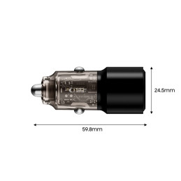 CC03 2 prievadų PD100W automobilinis įkroviklis - juodas