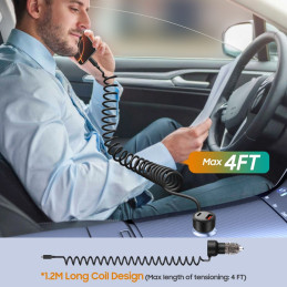 CC05 automobilinis įkroviklis su 2 prievadais PD60 W + USB-C laidas – juodas