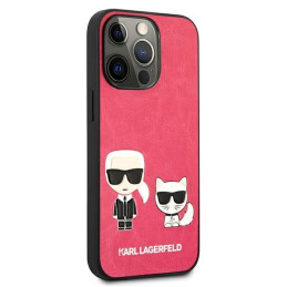 Karl Lagerfeld Ikonik Karl&Choupette dėklas, skirtas iPhone 13 Pro / iPhone 13 - fuksija