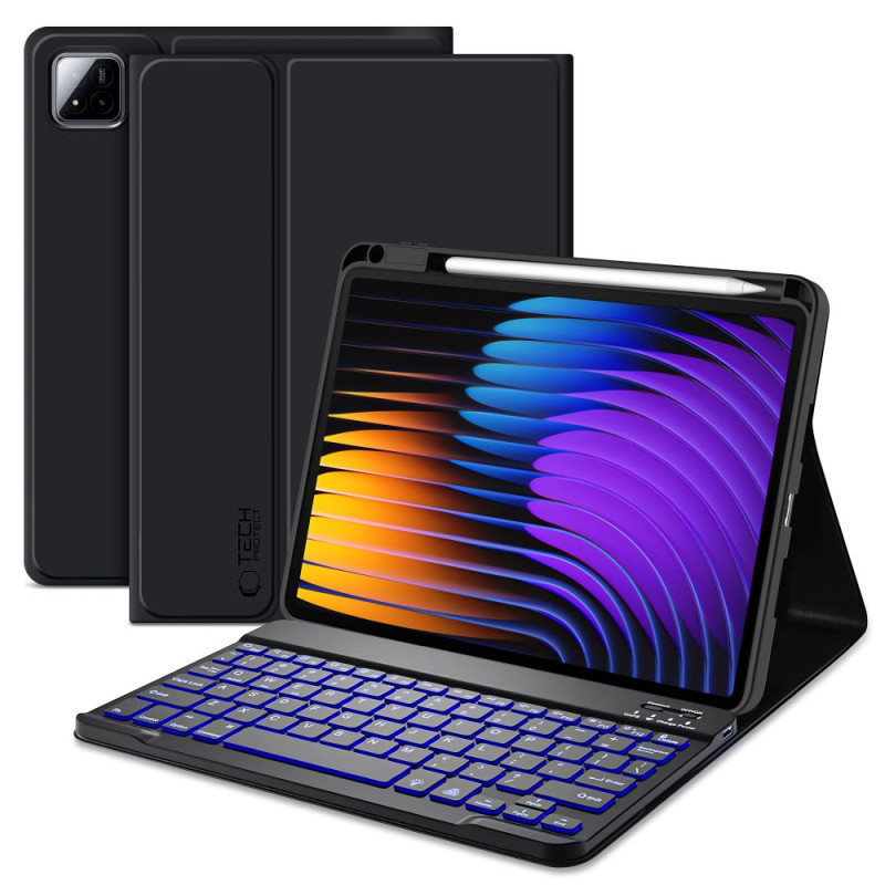 „Tech-Protect SC Pen + Keyboard“ dėklas, skirtas „Xiaomi Pad 7 / 7 Pro“ – juodas