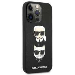 Karl Lagerfeld Saffiano Karl&Choupette dėklas, skirtas iPhone 13 Pro / iPhone 13 - juodas