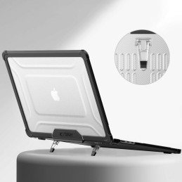 „Tech-Protect SmartShell Pro“ dėklas, skirtas „MacBook Air 15“ (2023–2025 M2 / M3 / M4) – skaidrus ir juodas