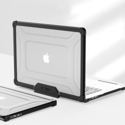 „Tech-Protect SmartShell Pro“ dėklas, skirtas „MacBook Air 15“ (2023–2025 M2 / M3 / M4) – skaidrus ir juodas