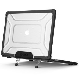 „Tech-Protect SmartShell Pro“ dėklas, skirtas „MacBook Air 13“ (2023–2025 M2 / M3 / M4) – skaidrus ir juodas