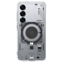 „Spigen Ultra Hybrid Mag“ dėklas, skirtas „Samsung Galaxy S25 Neo One“ – skaidrus