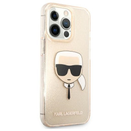 Karl Lagerfeld Glitter Karl& 39 s Head dėklas, skirtas iPhone 13 Pro Max - auksinis