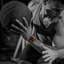 „Tech-Protect“ nailono užsegimas „Apple Watch 44/ 45/ 46/ 49 mm“ – oranžinis