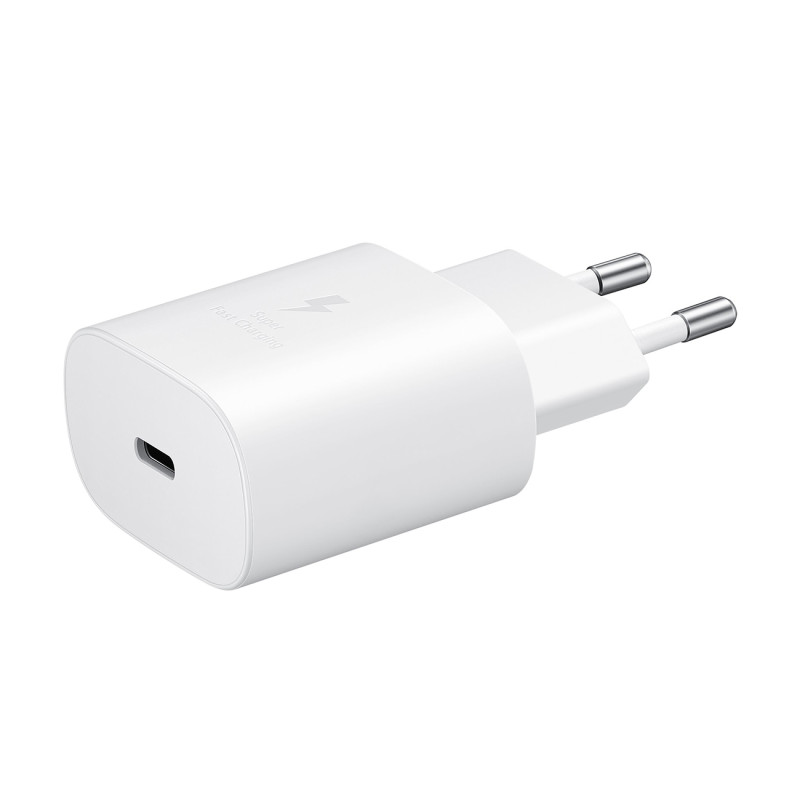 „Samsung EP-TA800EWE“ 25 W USB-C sieninio įkroviklio pakaitinis rinkinys – baltas