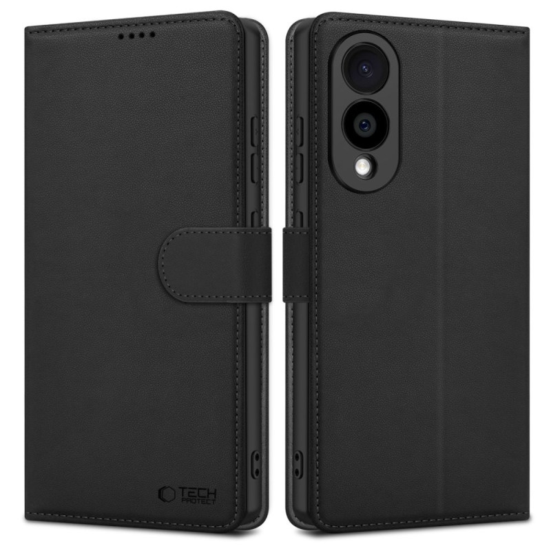 „Tech-Protect“ piniginės dėklas, skirtas „Samsung Galaxy S25 Edge“ – juodas
