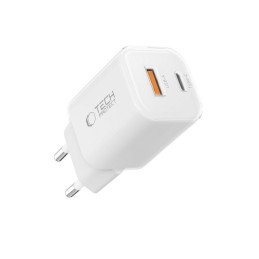 „Tech-Protect NCM33W“ 2 prievadų PD33W/ QC3.0 sieninis įkroviklis – baltas