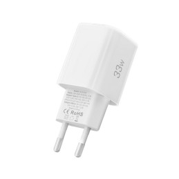 „Tech-Protect NCM33W“ 2 prievadų PD33W/ QC3.0 sieninis įkroviklis – baltas