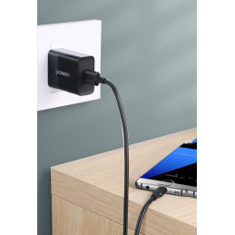 Ugreen US184 20882 USB-A 3.0 / USB-C 3A kabelis 1 m – juodas