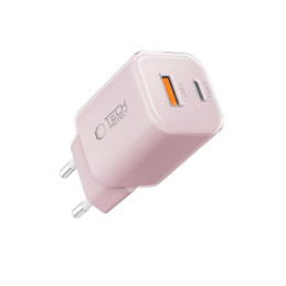 „Tech-Protect NCM33W“ 2 prievadų PD33W/ QC3.0 sieninis įkroviklis – rožinis